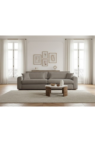 Canapé Belmont – Taupe - 3 places - En tissu bouclette doux