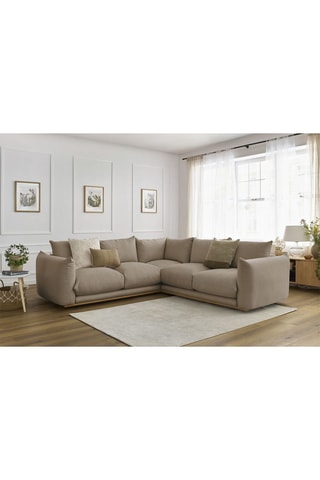 Canapé d'angle réversible Ernest – Taupe - 4 places - En tissu lisse doux