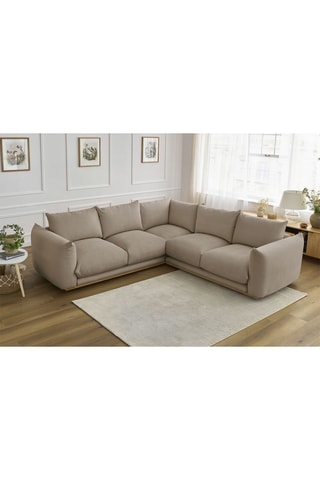 Canapé d'angle réversible Ernest – Taupe - 4 places - En tissu lisse doux