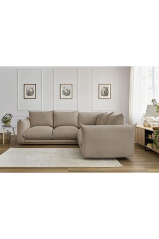 Canapé d'angle réversible Ernest – Taupe - 4 places - En tissu lisse doux