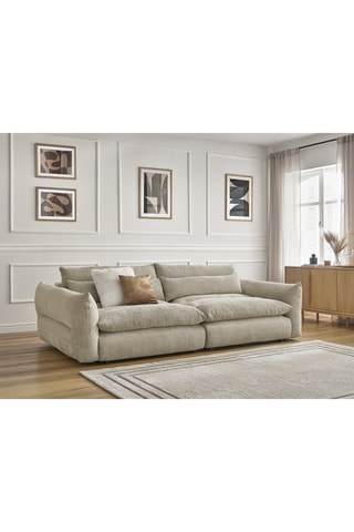 Canapé Neil - Beige - 4 places - En tissu texturé