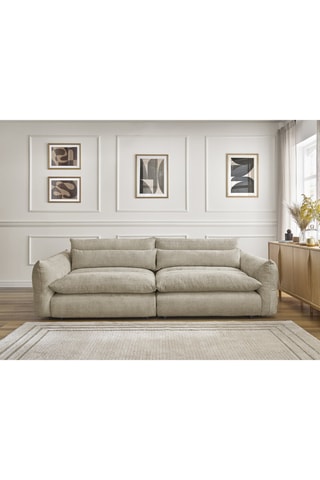 Canapé Neil - Beige - 4 places - En tissu texturé