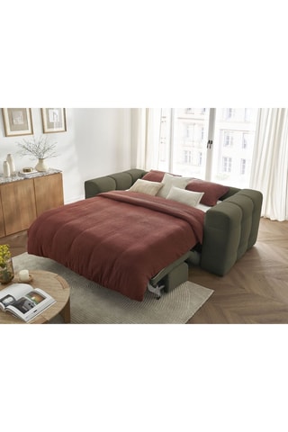 Canapé convertible Cloud - Kaki - 3 places - En tissu lisse