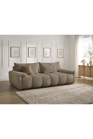 Canapé Ivane - Taupe - 3 places - En tissu texturé