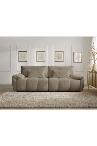 Canapé Ivane - Taupe - 3 places - En tissu texturé