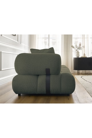 Canapé Alya - Vert foncé - 4 places - En tissu bouclette