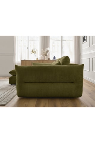 Canapé d'angle gauche Neil - Vert olive - 3 places - En tissu texturé