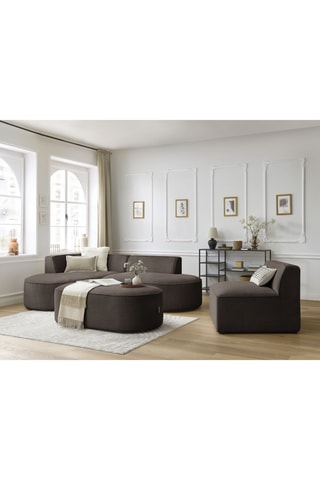 Canapé d'angle gauche modulable Rousseau - Marron - 4 places - En velours côtelé