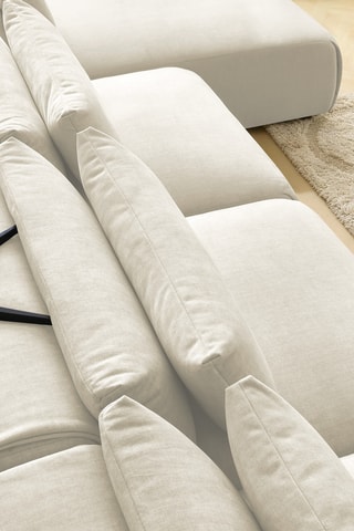 Canapé d'angle panoramique Jana - Beige - 4 places - En tissu velours