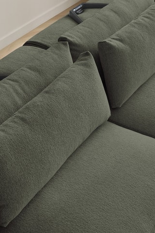 Canapé d'angle panoramique réversible Jana - Vert foncé - 4 places - En tissu chiné