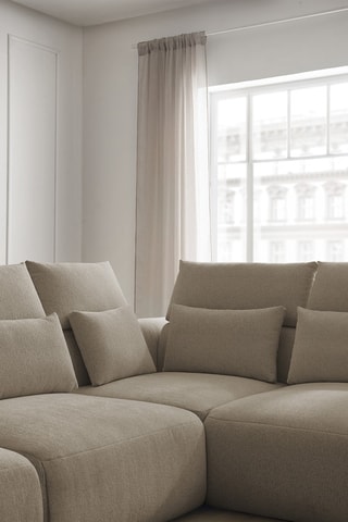 Canapé d'angle modulable Jana - Taupe - 5 places - En tissu chiné