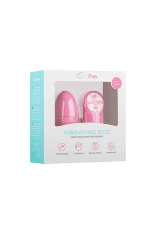 Ovo vibratório com comando waterproof  - Rosa - 6 cm