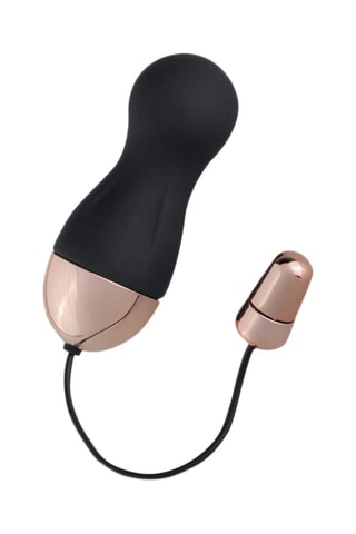 Ovo vibratório telecomandado Preto e dourado rosa - 8,5 cm