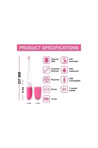 Ovo vibratório Vini Fúcsia e branco