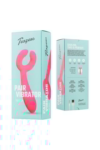 Vibrador Deluxe para casal Rosa - 18 cm
