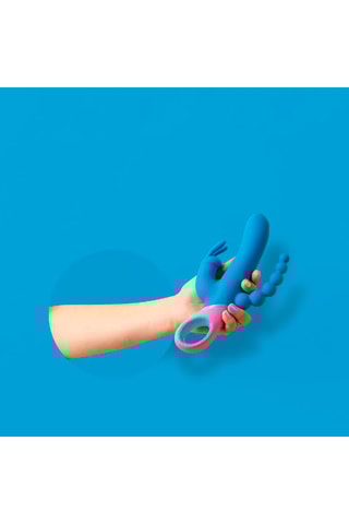 Duplo vibrador Azul - 23 cm