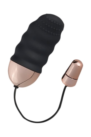 Ovo vibratório telecomandado Preto e dourado rosa - 8,5 cm