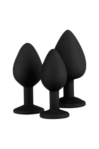 3 plugs anais Diamond Preto - 7, 7,9 e 9,3 cm