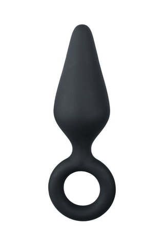 Plug anal com anel de extração Preto - 8,5 cm