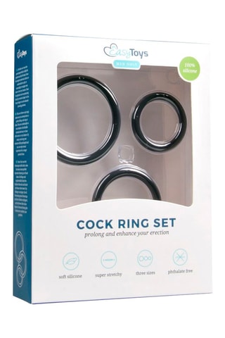 3 anéis para o pénis Preto