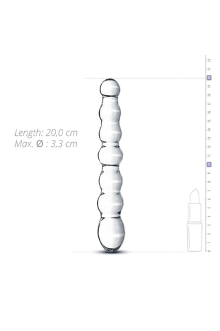 Dildo de vidro nº19 - Transparente - 20 cm