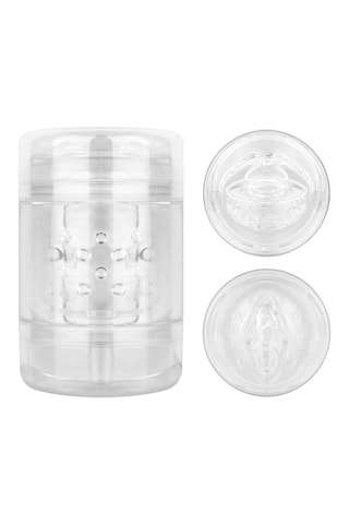 Masturbador de dupla entrada - transparente