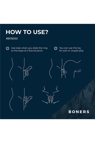 Anel vibratório para pénis Boners - Azul-marinho