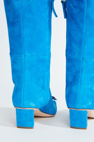 Cuissardes en nubuck - Bleu