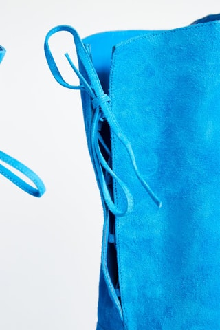 Cuissardes en nubuck - Bleu