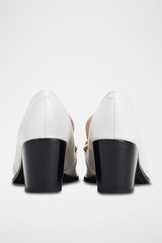 Mocassins à talons en cuir - Blanc