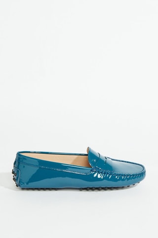 Mocassins en cuir verni - Bleu