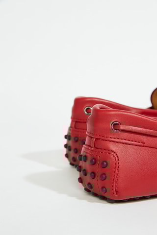 Chaussures bateau en cuir - Rouge