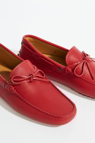 Chaussures bateau en cuir - Rouge