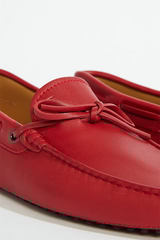Chaussures bateau en cuir - Rouge