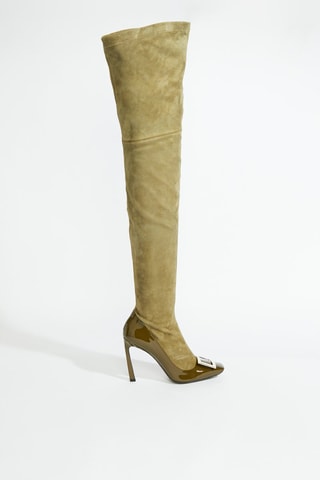 Cuissardes en cuir - Kaki