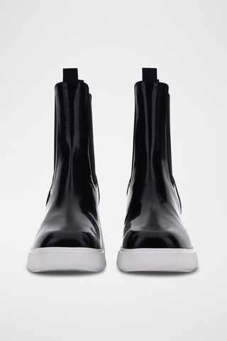 Boots à talons en cuir - Noir