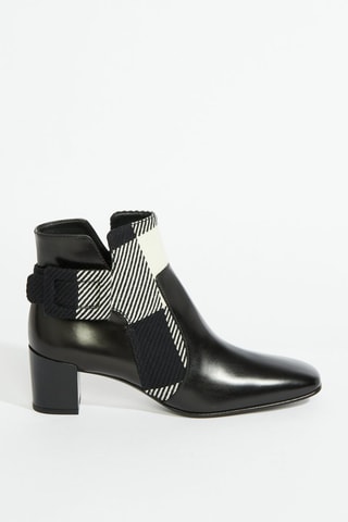 Bottines en cuir et laine - Noir