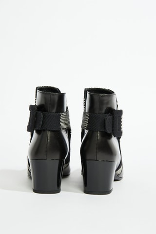 Bottines en cuir et laine - Noir