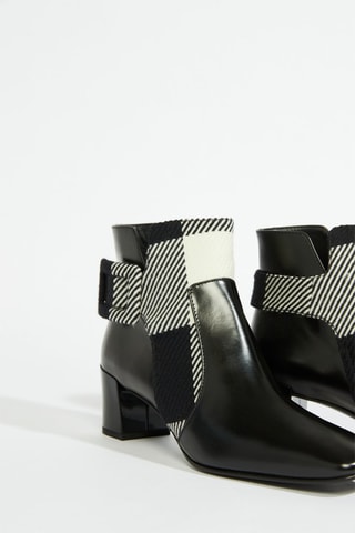 Bottines en cuir et laine - Noir