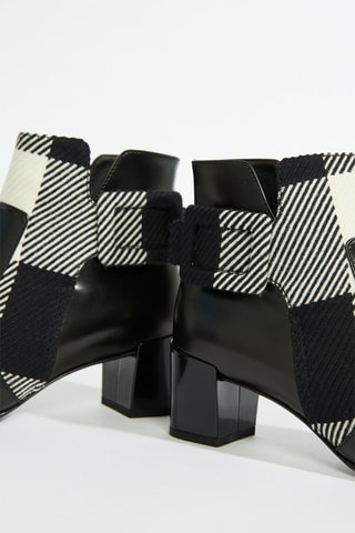 Bottines en cuir et laine - Noir