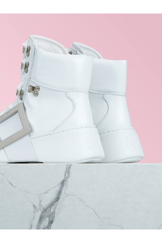 Baskets montantes en cuir - Blanc