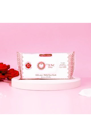 3 paquets de lingettes intimes à la Rose Mystik- 30 lingettes