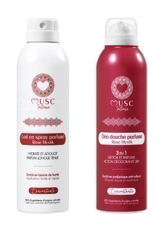 Lot Deo Douche & Lait Corps Rose Mystik - L'Envoûtante