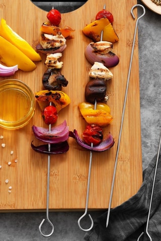 4 espetos em aço inoxidável - 36 cm