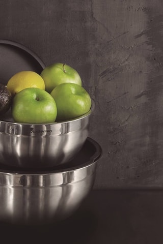 2 tigelas em aço inoxidável e silicone - 20 e 24 cm