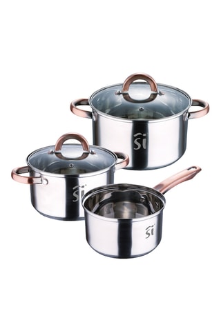 2 Roestvrijstalen Kookpannen en 1 Steelpan