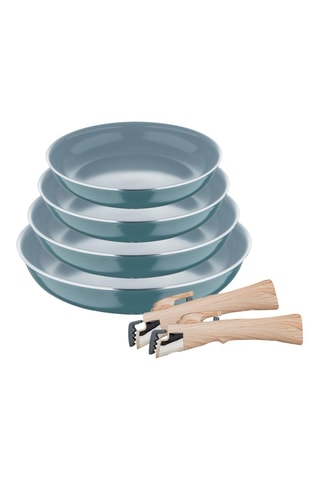 4 frigideiras e 2 cabos amovíveis - 22/24/26/28 cm