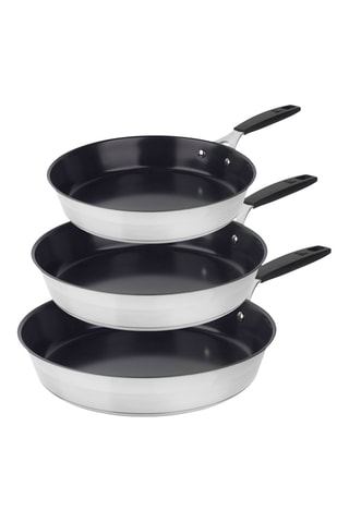 3 Roestvrijstalen Koekenpannen - 20/24/28 cm