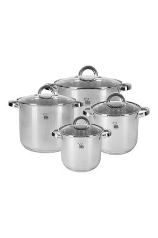 4 Roestvrijstalen Kookpannen - 16/18/20/24 cm - 2,9/4/8,8 l