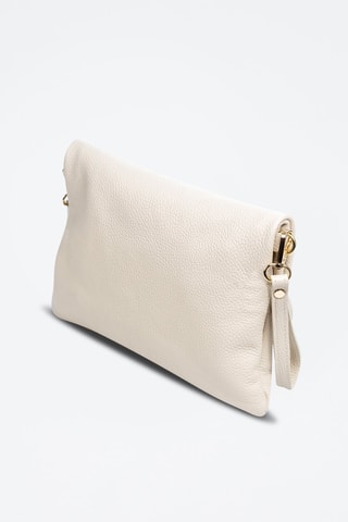 Leren Handtas en Clutch Beige en Goudkleurig